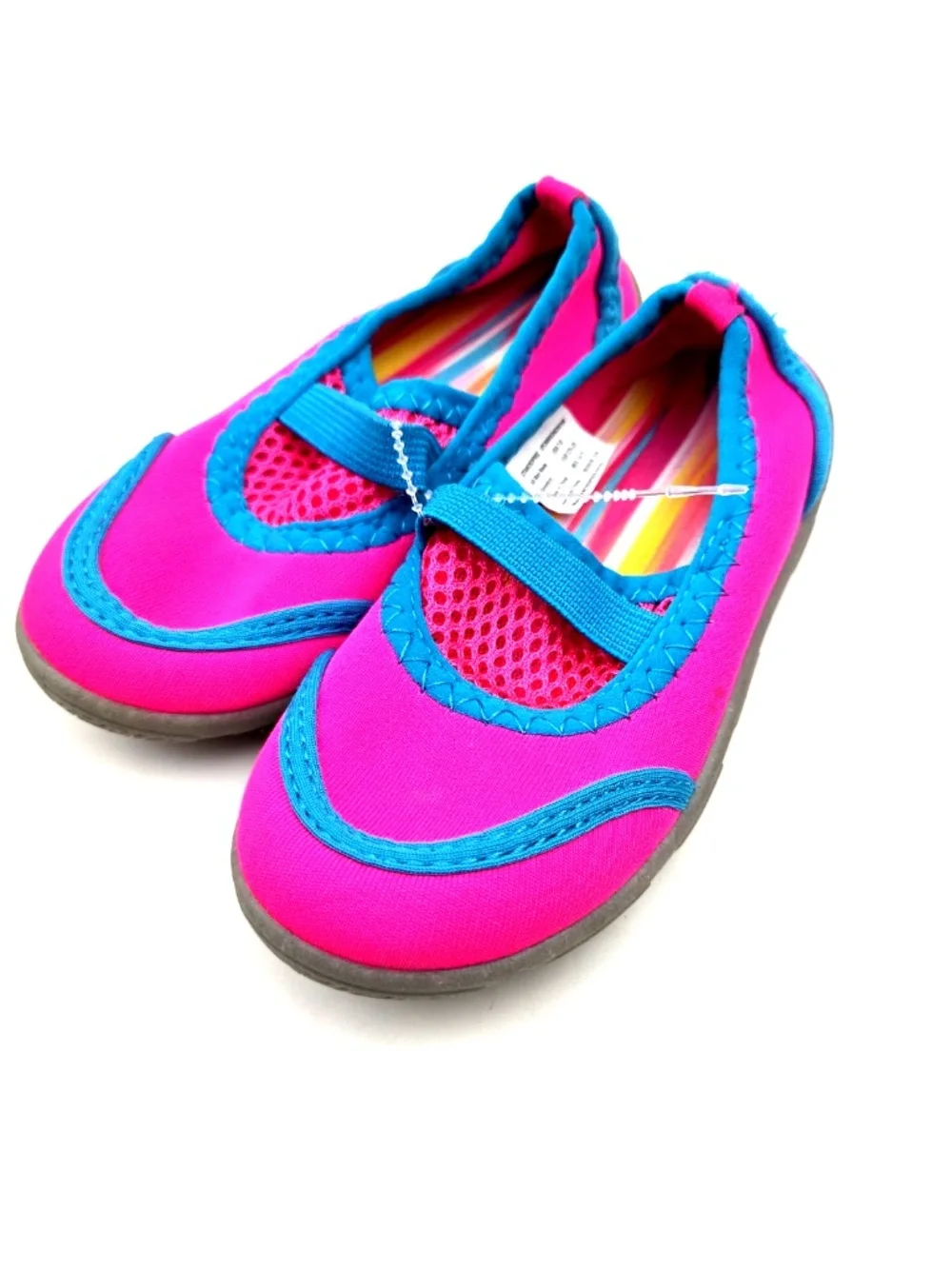 Athletic Works Water Shoes Size 7/8 Girls Pink Mesh Slip On Swimming Children